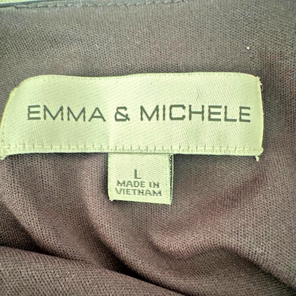 Emma & Michelle Navy Blue Jumpsuit Large Wide Leg Tie Waist Drape Office Stretch - Picture 4 of 5